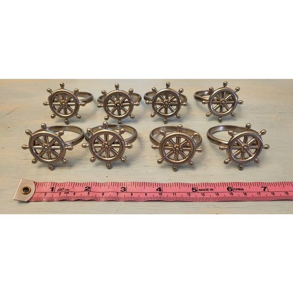 Napkin Ring Holders Nautical Ships Wheel (Set Of 8) - Picture 3 of 8